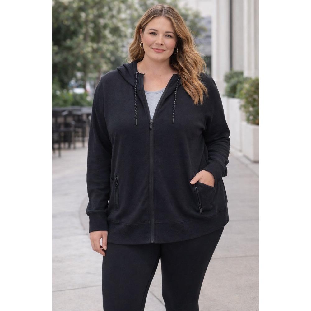 Old Navy Active Dynamic Fleece‎ Zip Hoodie Black 3X Women Plus Size Breathable